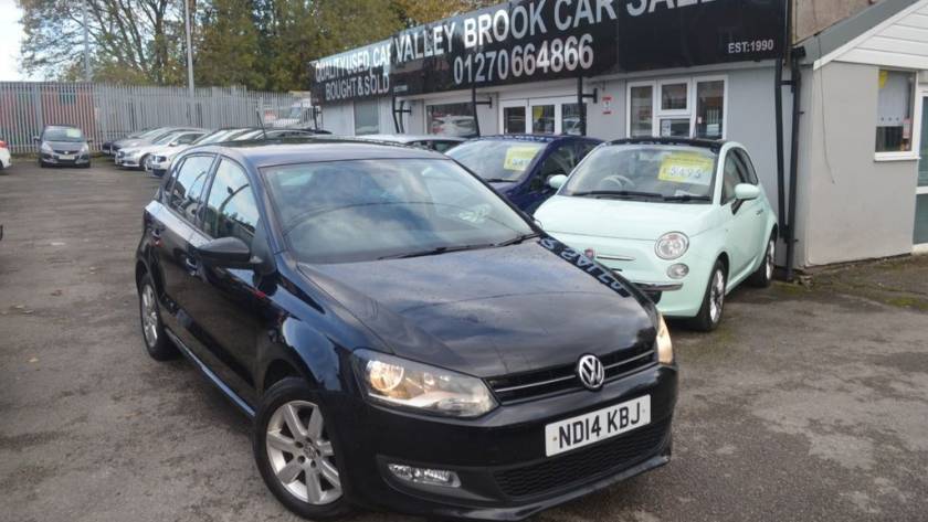 Used 2014 14 VOLKSWAGEN POLO 1.4 Match Edition Hatchback 5dr Petrol Manual Euro 5 (85 ps) in Black (57000 mileage) for sale in Crewe