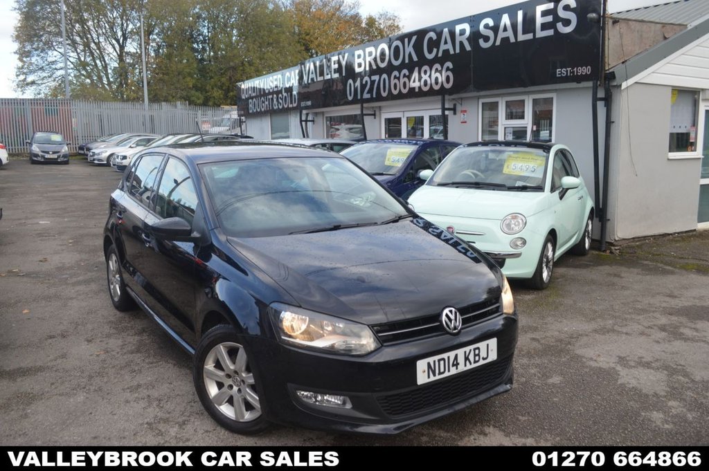 Used 2014 14 VOLKSWAGEN POLO 1.4 Match Edition Hatchback 5dr Petrol Manual Euro 5 (85 ps) in Black (57000 mileage) for sale in Crewe