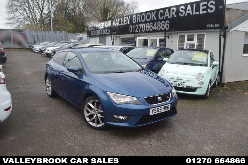 Used 2015 65 SEAT LEON 1.4 EcoTSI FR Sport Coupe 3dr Petrol Manual Euro 6 (s/s) (150 ps) in Blue (64400 mileage) for sale in Crewe
