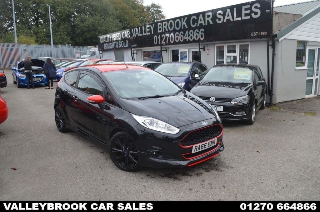 Used 2016 66 FORD FIESTA 1.0T EcoBoost Zetec S Hatchback 3dr Petrol Manual Euro 6 (s/s) (140 ps) in Black (46600 mileage) for sale in Crewe