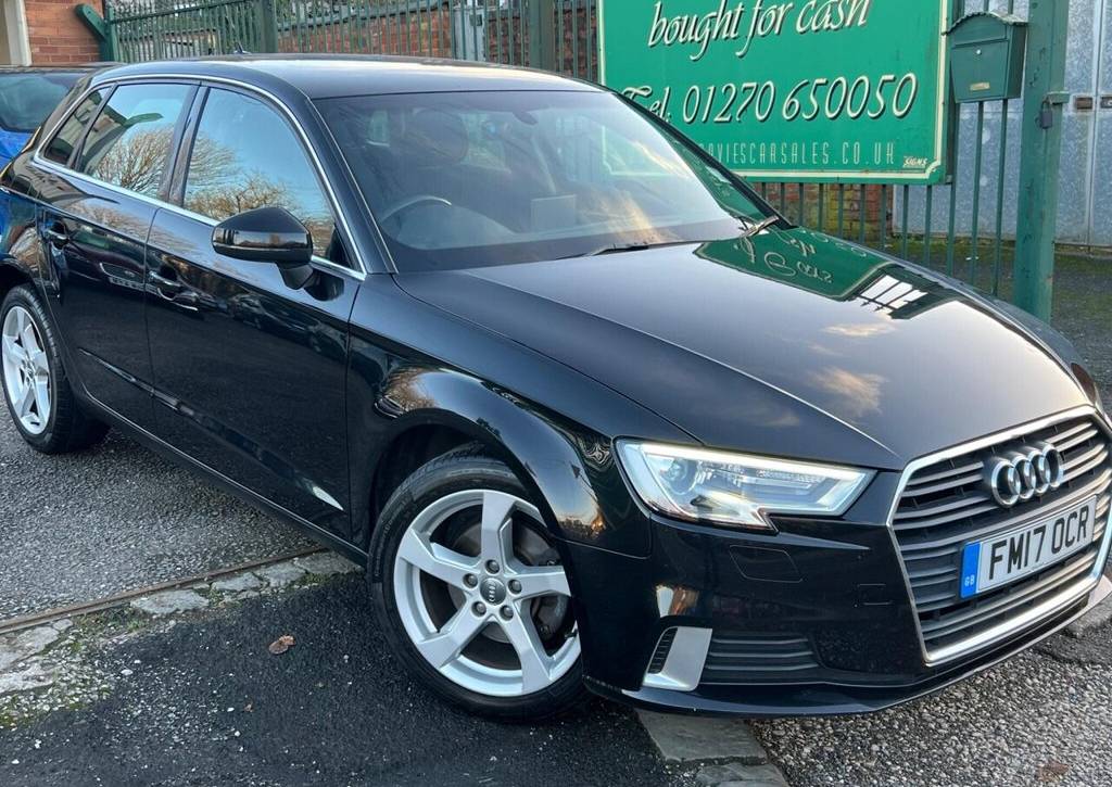 Used 2017 17 AUDI A3 1.6 TDI Sport Sportback Euro 6 (s/s) 5dr in Black (135000 mileage) for sale in Crewe
