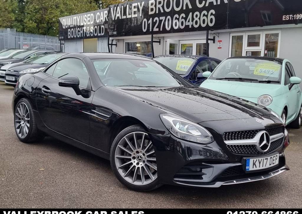 Used 2017 17 MERCEDES-BENZ SLC 2.0 SLC300 AMG Line Convertible 2dr Petrol G-Tronic Euro 6 (s/s) (245 ps) in Black (30000 mileage) for sale in Crewe
