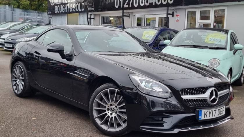 Used 2017 17 MERCEDES-BENZ SLC 2.0 SLC300 AMG Line Convertible 2dr Petrol G-Tronic Euro 6 (s/s) (245 ps) in Black (30000 mileage) for sale in Crewe