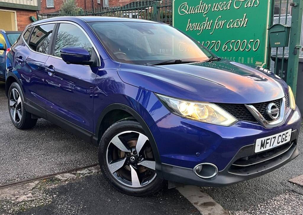 Used 2017 17 NISSAN QASHQAI 1.5 dCi N-Connecta 2WD Euro 6 (s/s) 5dr in Blue (75000 mileage) for sale in Crewe