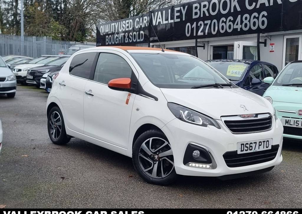 Used 2017 67 PEUGEOT 108 1.2 PureTech Roland Garros Top! 5dr Petrol Manual Euro 6 (82 ps) in White (45800 mileage) for sale in Crewe