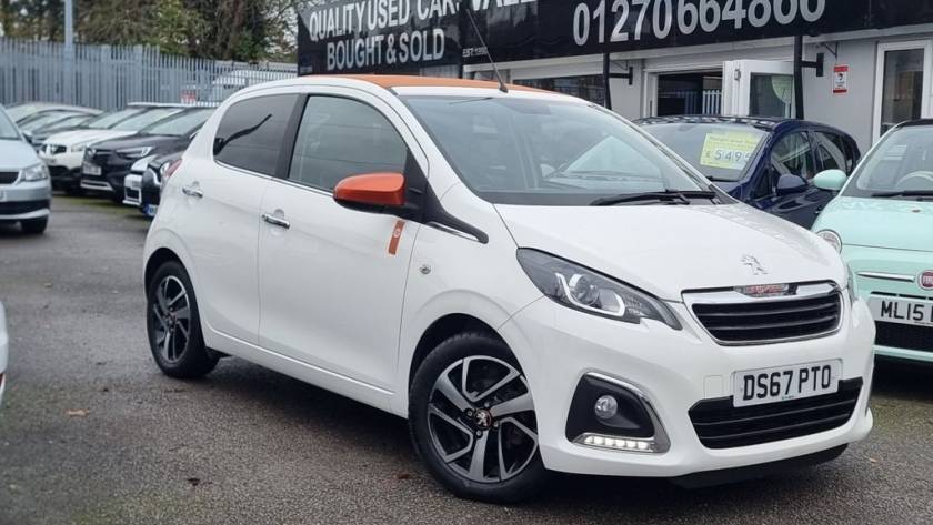 Used 2017 67 PEUGEOT 108 1.2 PureTech Roland Garros Top! 5dr Petrol Manual Euro 6 (82 ps) in White (45800 mileage) for sale in Crewe